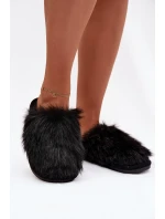 Kožešinové dámské pantofle černé Katrisse