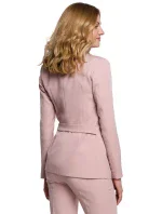 K056 Sako s opaskom na zaväzovanie - krepová ružová K056 Sako s opaskom na zaväzovanie - krepová ružová