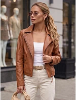 Dámska hnedá kožená bunda v štýle Ramones od FashionStreet TY5715 Dámska hnedá kožená bunda v štýle Ramones od FashionStreet TY5715
