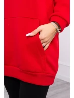 Mikina s kapucňou a nášivkami červená