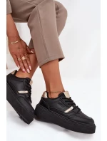 Damskie Sneakersy Na Platformie Big Star SS274360 Czarne