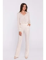 S371 Nohavice Bootcut - slonovinová kosť