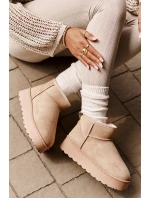 Dámske snehové topánky na platforme 20216-F Light beige - Xamella Dámske snehové topánky na platforme 20216-F Light beige - Xamella