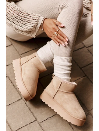 Dámske snehové topánky na platforme 20216-F Light beige - Xamella Dámske snehové topánky na platforme 20216-F Light beige - Xamella