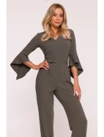 S416 Kombinéza s volánovými rukávmi - khaki
