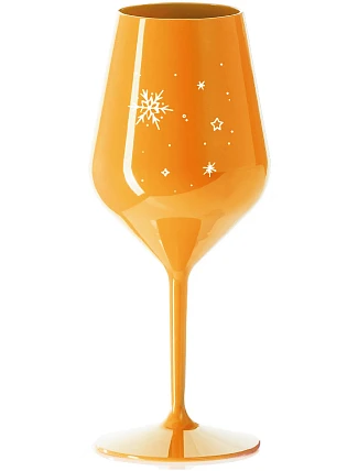ZIMĚNKA - oranžový nerozbitný pohár na víno 470 ml