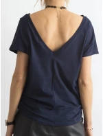 Základné tričko s výstrihom Feel Good navy blue (4662-37P) Základné tričko s výstrihom Feel Good navy blue (4662-37P)