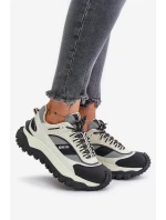 Skórzane Sneakersy Damskie Na Platformie Big Star OO274A220 HI-POLY SYSTEM Biało-Czarne