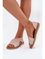 Skórzane Sandały Damskie Artiker 46C1018 Jasnoróżowe