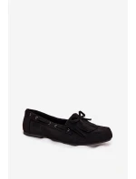 Mokasyny Damskie Z Frędzlami I Kokardką Czarne Olivianne