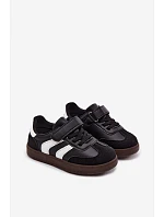 Detské tenisky na suchý zips z imitácie kože Black Ronja