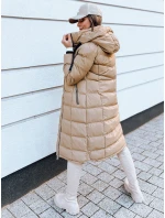 Dámska prešívaná zimná bunda s kapucňou MENSI tmavo béžová FashionStreet TY3970 Dámska prešívaná zimná bunda s kapucňou MENSI tmavo béžová FashionStreet TY3970