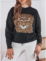 Dámska mikina CHEETAHART graphite v jednej veľkosti FashionStreet BY1352 Dámska mikina CHEETAHART graphite v jednej veľkosti FashionStreet BY1352
