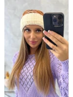 Dámska čiapka Feba K330 ecru+red