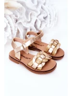 Dziecięce Sandały Z Wężowym Wzorem Złote Baxlee