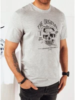 FashionStreet šedé pánske tričko s potlačou RX5380 FashionStreet šedé pánske tričko s potlačou RX5380