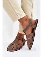 Dámske ploché sandále Natural Suede Big Star TT274250 Beige