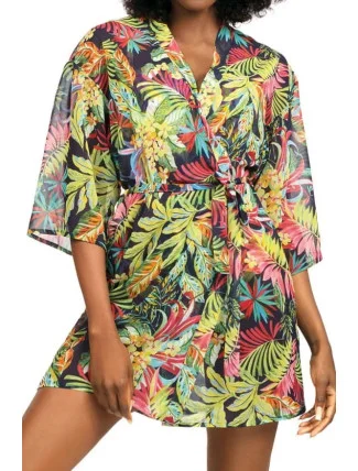 Dámske pareo 11 D80SZ- 1 - kvetovaná potlač - Self Dámske pareo 11 D80SZ- 1 - kvetovaná potlač - Self