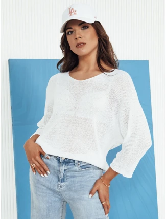 Dámsky ažurový sveter ANNIS ecru FashionStreet MY2333