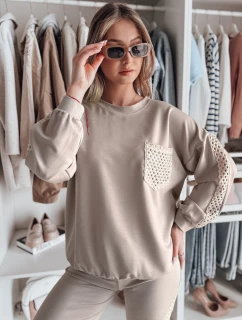 Dámska nadrozmerná mikina LUXEEN mocha FashionStreet RY2794