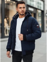Pánska zimná bunda s kapucňou tmavomodrá FashionStreet TX5086z