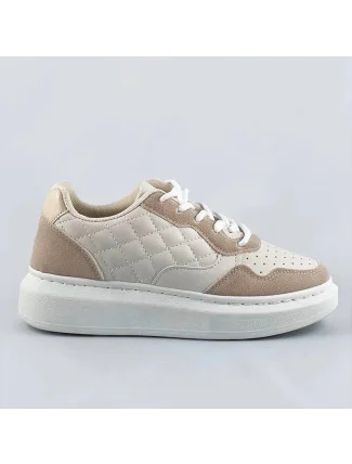 Béžové dámske šnurovacie športové poltopánky (RC-50) Béžové dámske šnurovacie športové poltopánky (RC-50)