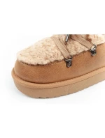 D.Franklin snehové topánky dámske zimné módne kožušiny zateplené hnedé béžové ženy