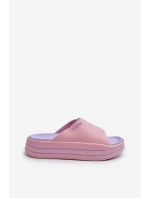 Klapki Damskie Na Platformie Big Star NN274A035 Różowe Klapki Damskie Na Platformie Big Star NN274A035 Różowe