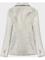 Dvojradové sako vo farbe ecru s gombíkmi (AG3-1981) Dvojradové sako vo farbe ecru s gombíkmi (AG3-1981)