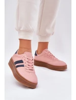 Sneakersy Damskie Na Platformie Z Eko Skóry Różowe Ediriella Sneakersy Damskie Na Platformie Z Eko Skóry Różowe Ediriella