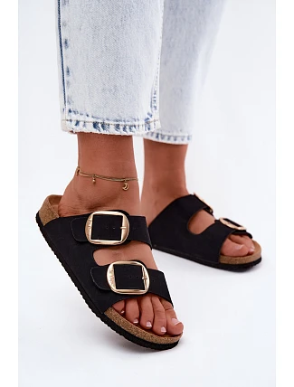 Dámské pantofle na korkové podrážce s řemínky Lee Cooper LCW-26-35-4455L Černé