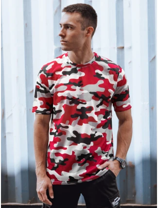 Pánske maskáčové červené tričko FashionStreet RX5588