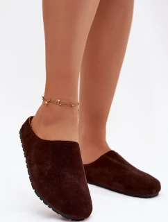 Dámske papuče Kalvess Chocolate Eco Suede