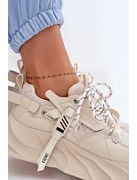 Dámske kožené tenisky GOE TT2N4012 Beige Dámske kožené tenisky GOE TT2N4012 Beige