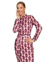 M706 Šaty s rukávmi, golierom a potlačou - model 2