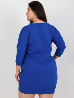 Kobaltovo modré bavlnené šaty nadmernej veľkosti