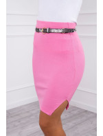 Pruhovaná vypasovaná sukňa svetlo ružová