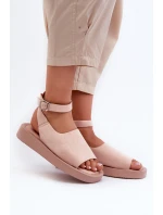 Wygodne Sandały Damskie Na Platformie Różowe Rubie