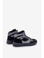 Zamszowe Sneakersy Męskie Big Star OO174303 Hi-Poly System Czarno-Szare