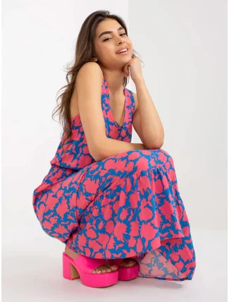 Dámske šaty D73771R30391A ružová a modrá - FPrice