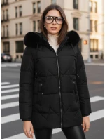 Dámska zimná prešívaná bunda s kapucňou čierna FashionStreet TY5330