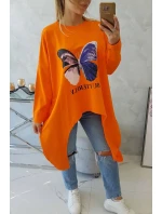 Oversize blúzka s potlačou oranžová