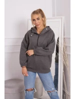 Mikina s kapucňou v grafitovej farbe