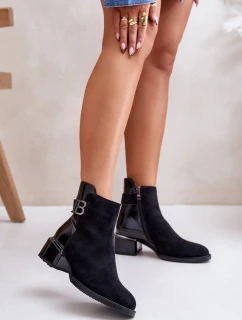 Eleganckie Botki Na Obcasie Ocieplane MR880-040 Czarne