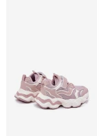 Sneakersy Dziecięce Na Grubej Podeszwie Różowe Lianees