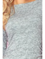 Dámske šaty s 3/4 rukávom svetlo šedé - Šedá - Numoco