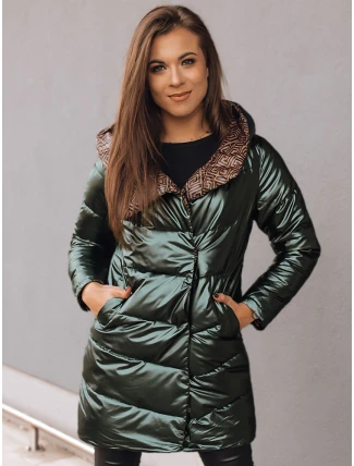 Dámska dvojcestná prechodná bunda DELSY LONG zelená FashionStreet TY3480
