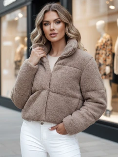 Dámska zimná bunda krátka alpaka CELESTIAL camel FashionStreet TY4482z