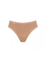 Dámske bavlnené čipkované tričko C3P 24/7 - BROWN - svetlohnedé 6239 - SLOGGI Dámske bavlnené čipkované tričko C3P 24/7 - BROWN - svetlohnedé 6239 - SLOGGI