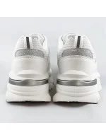 Biele šnurovacie dámske športové topánky (LU-3)